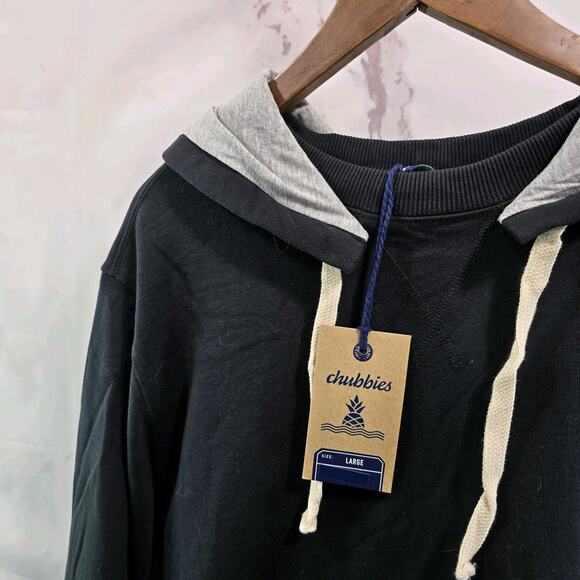 Chubbies Hoodie Mens Large Black Pullover Sweatshirt Night Schwoodie Gray - Picture 2 of 11